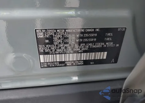 2020 Toyota Rav4 Adventure z USA, uszkodzony, nr VIN 2T3J1RFV7LC128780